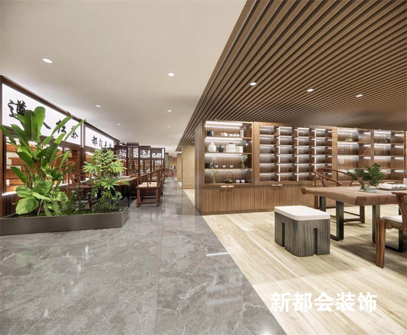 350㎡休闲餐厅中式茶馆